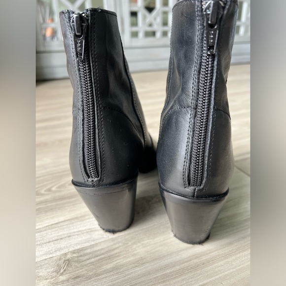 Mango - Leather Pointed Ankle Boots Black - size 37 - Women - Picture 4 of 6